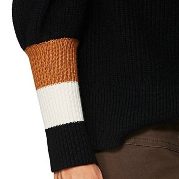 A.L.C. Jasper Colorblock Cuffs Ribbed Wool Cashmere Blend Sweater - Picture 6 of 16